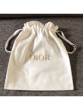 Dior Dustbag Pouch Cream Drawstring Medium 13’’x 10.5’’ Authentic New